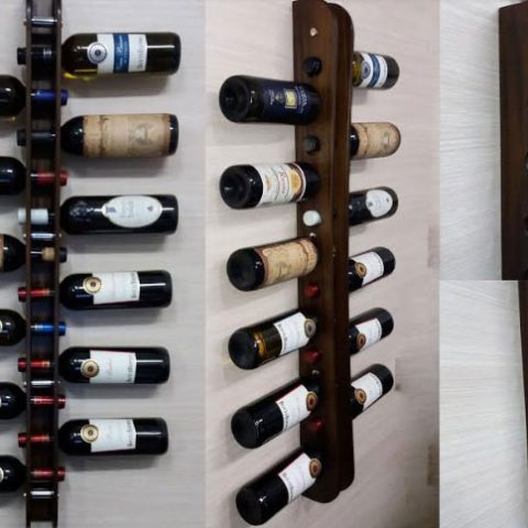 Porta bottiglia in legno 12 bottiglie vino cantinetta a muro